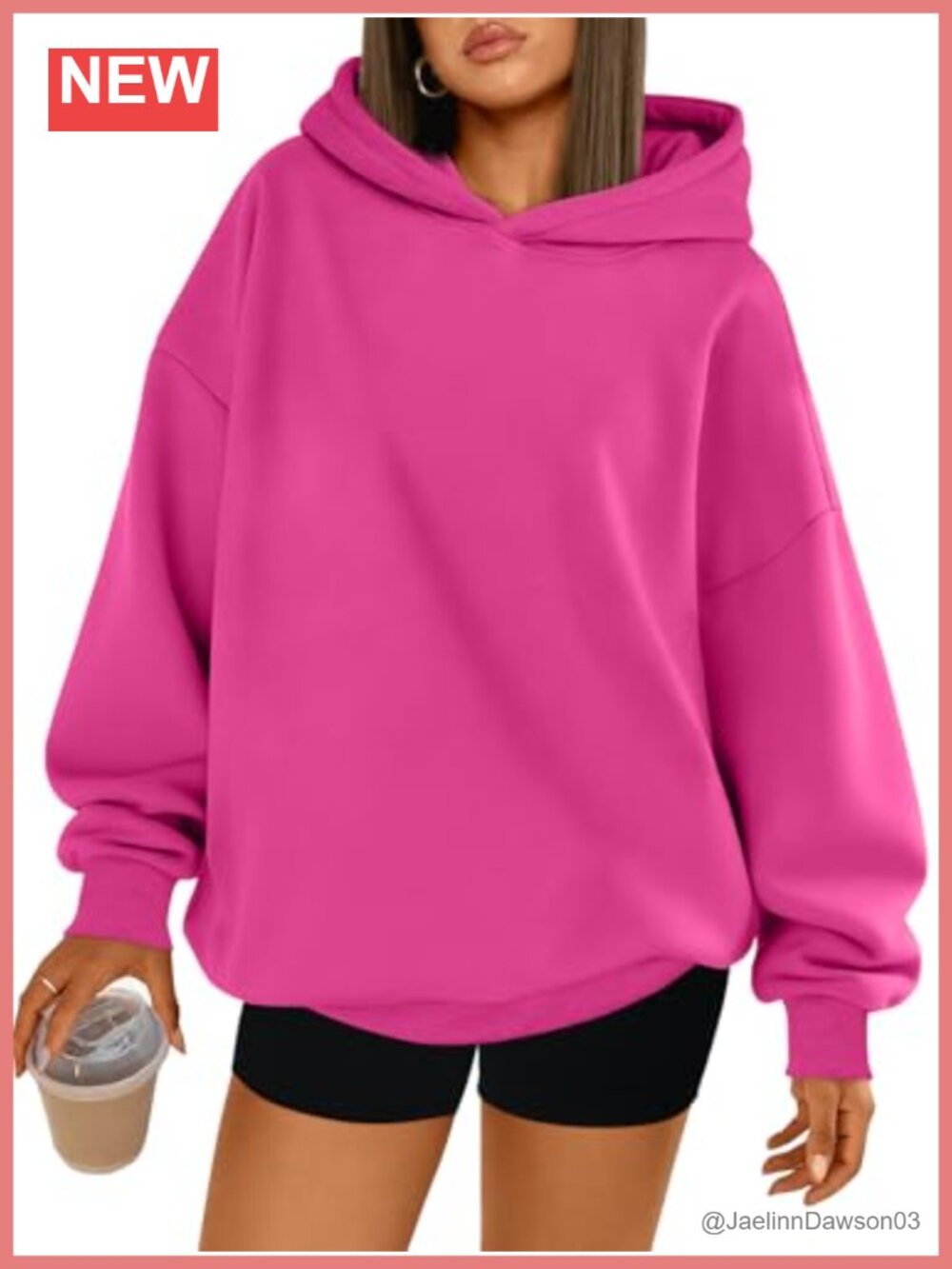 Oversized Hoodie Soft Fleece Lined Drop Shoulder Pullover Sweatshirt